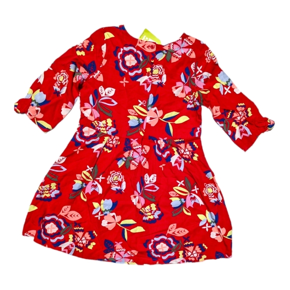 Crazy 8 Girls size 6 Tropical/Floral Red Dress - Picture 3 of 6